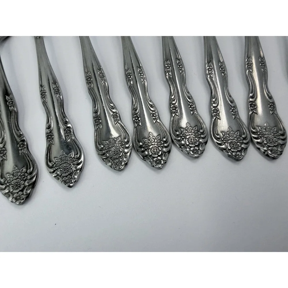 Rogers Dream Rose Salad Forks Stainless Flatware Korea Set of 8